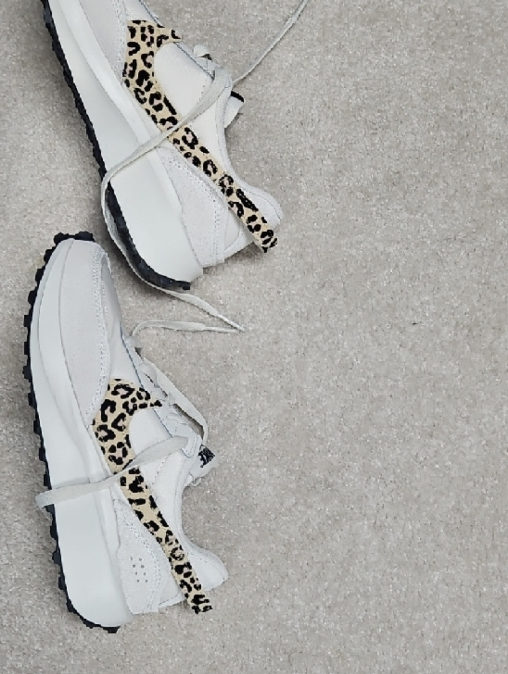 Nike Women’s White Sneakers with Leopard Swoosh Accent - Picture 5 of 5